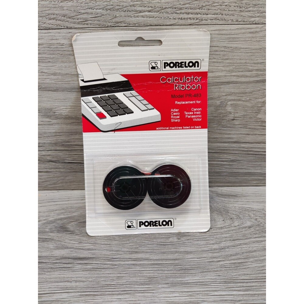 Porelon Universal Calculator Ribbon Model PR-483 Nylon Black/Red NOS USA